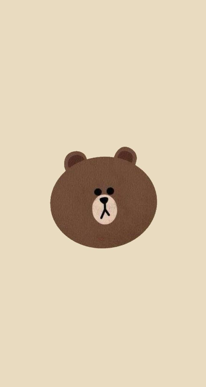 Line Brown Bear Icon - HD Wallpaper 