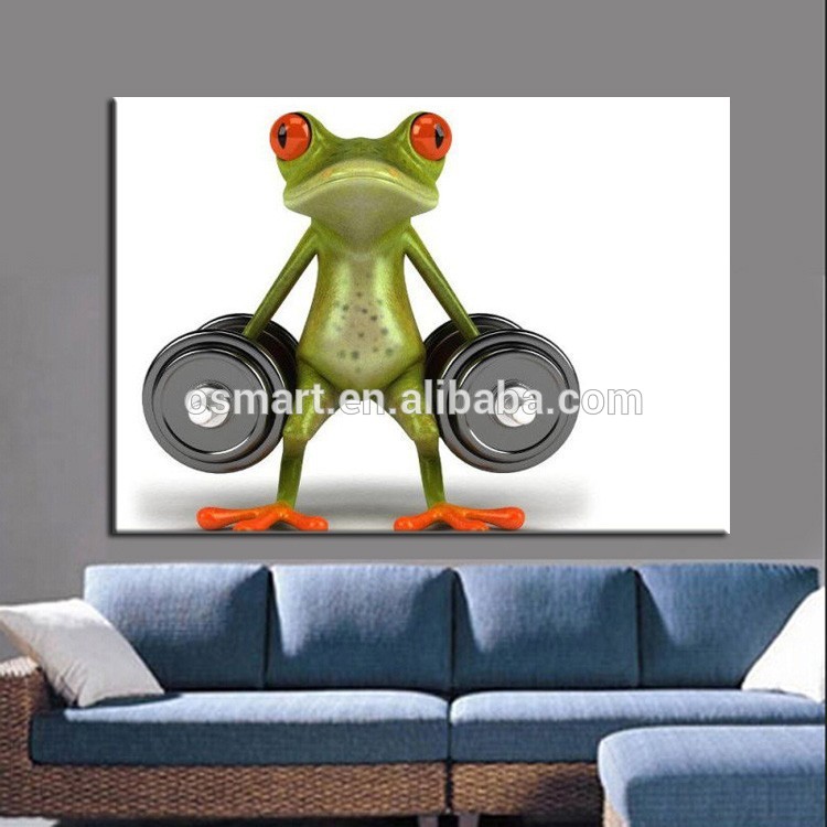 Bulk Items 3d Bedroom Wallpaper Wall Sticker Art Pictures - Frog Lifting Weights - HD Wallpaper 