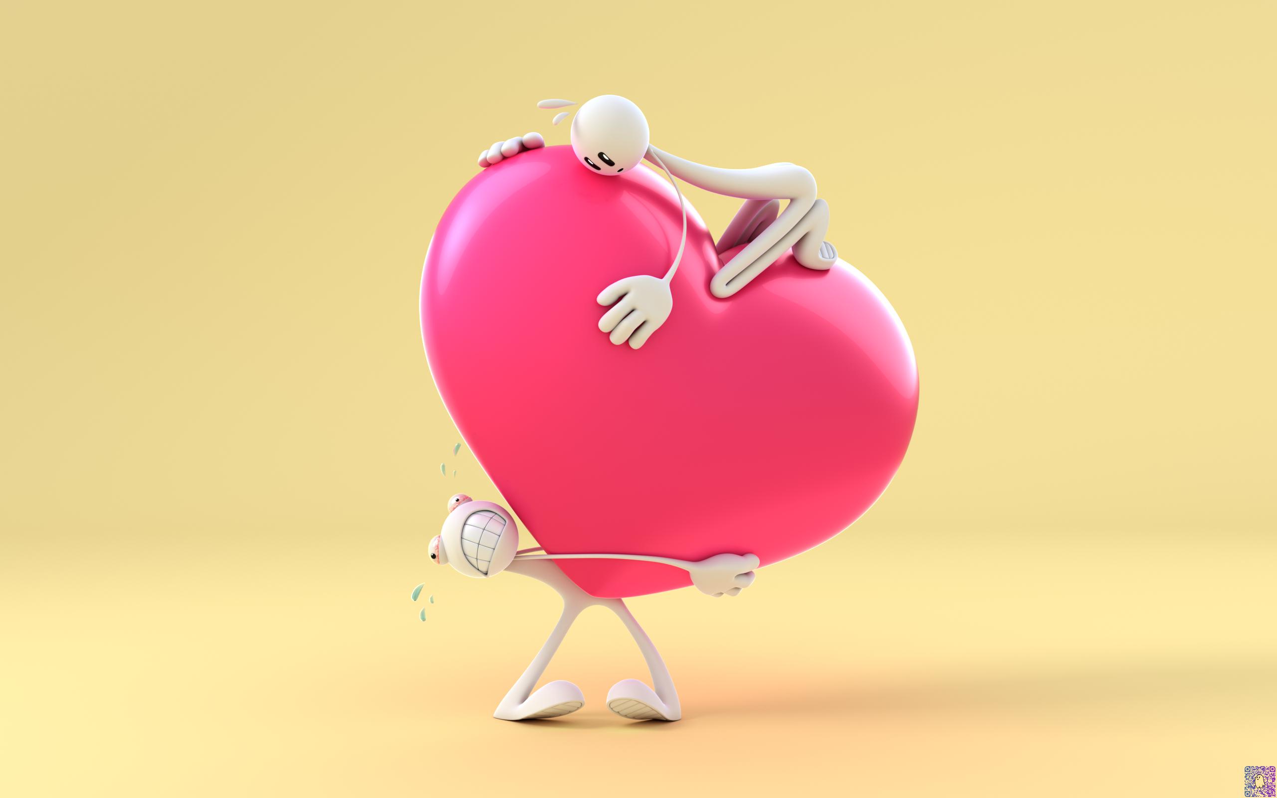 Funny 3d Love - HD Wallpaper 