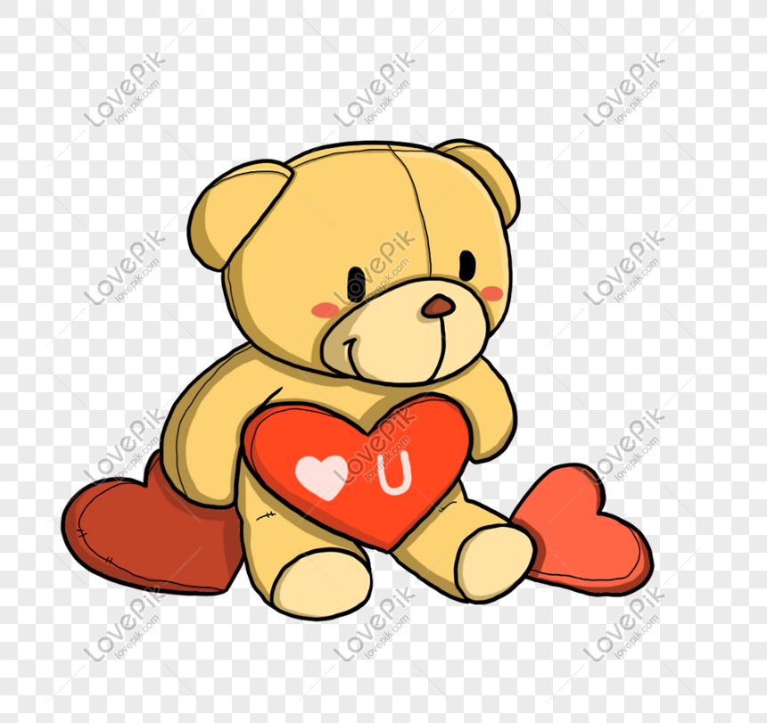 Kartun Boneka Beruang Cinta Yang Digambar Tangan Foto - ภาพ วาด ตุ๊กตา หมี - HD Wallpaper 