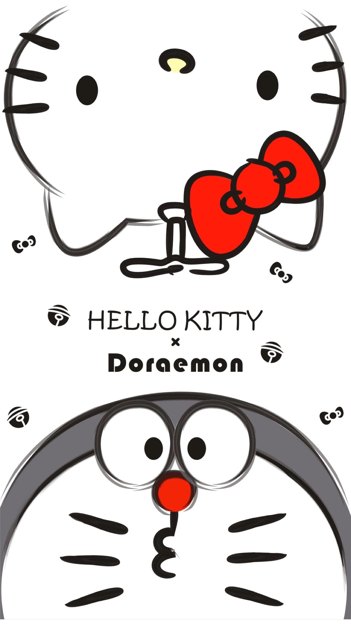 Hello Kitty With Doraemon - HD Wallpaper 