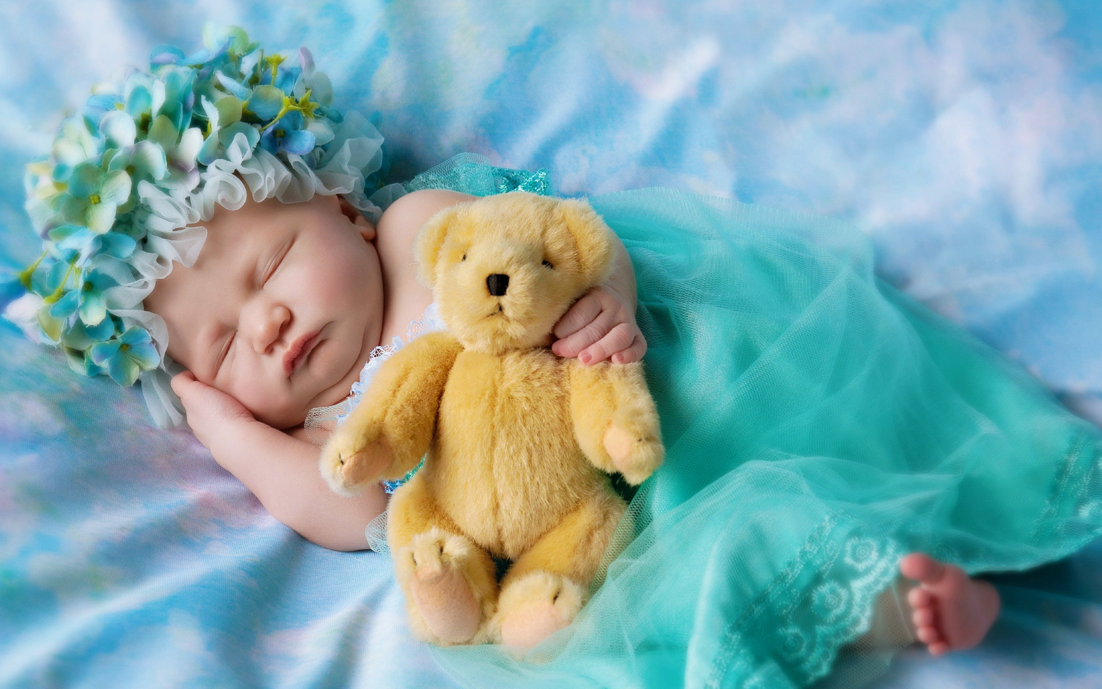 Kids Children Childhood Baby Life Little Sleep Teddy - Cute Wallpaper Teddy Bear - HD Wallpaper 