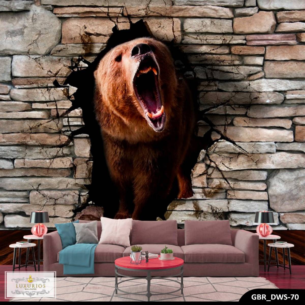 Wallpaper Custom Wallpaper 3d Wallpaper Dinding Beruang - Beruang 3d - HD Wallpaper 