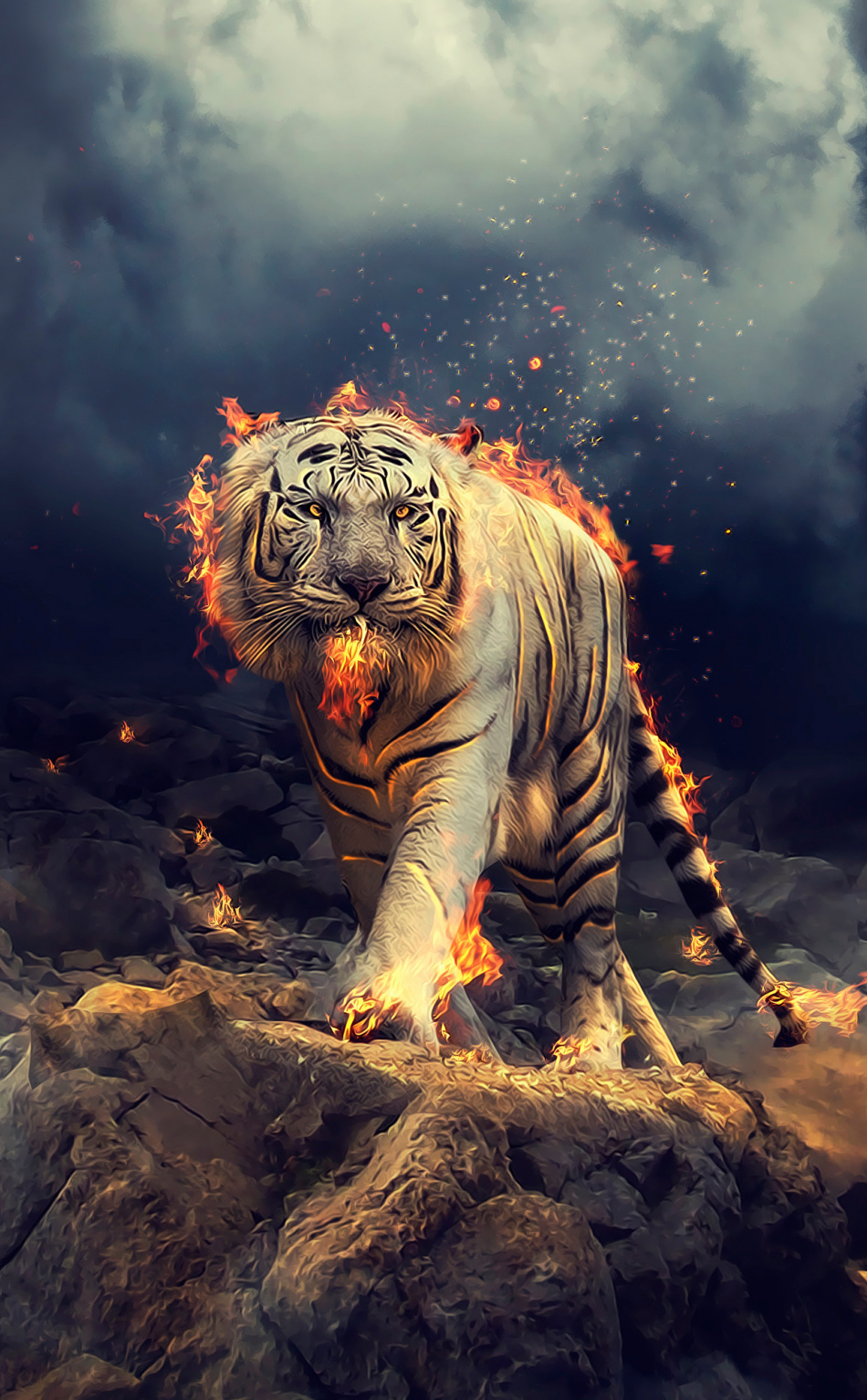 Angry, Raging, White Tiger, Wallpaper - Iphone Tiger Wallpaper Hd -  950x1534 Wallpaper 