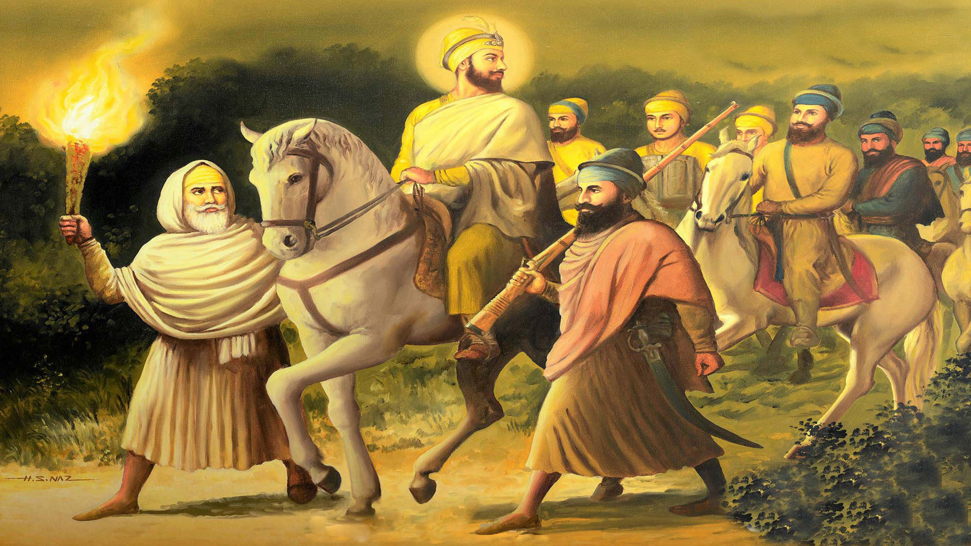 Download Images Of Guru Gobind Singh Ji With Chaar Sahibzaade - Guru Go...