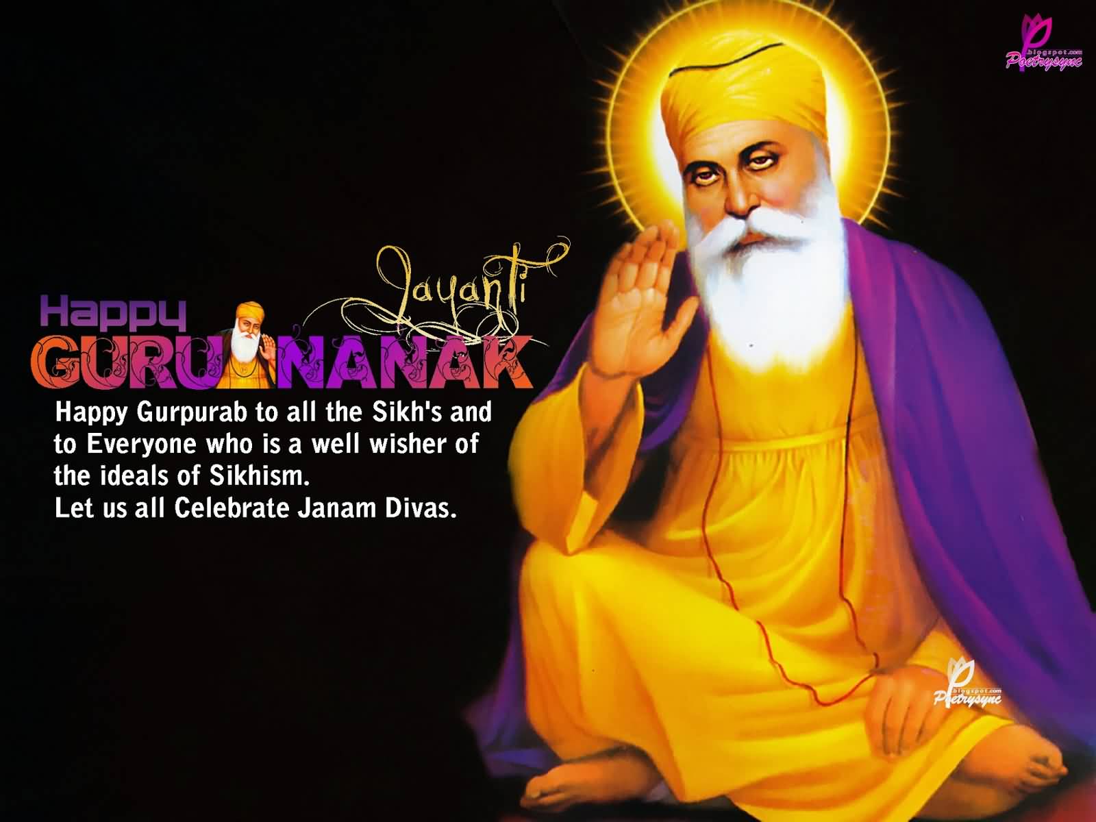 Happy Guru Nanak Jayanti Happy Gurpurab To All The - Guru Nanak Jayanti Punjabi - HD Wallpaper 