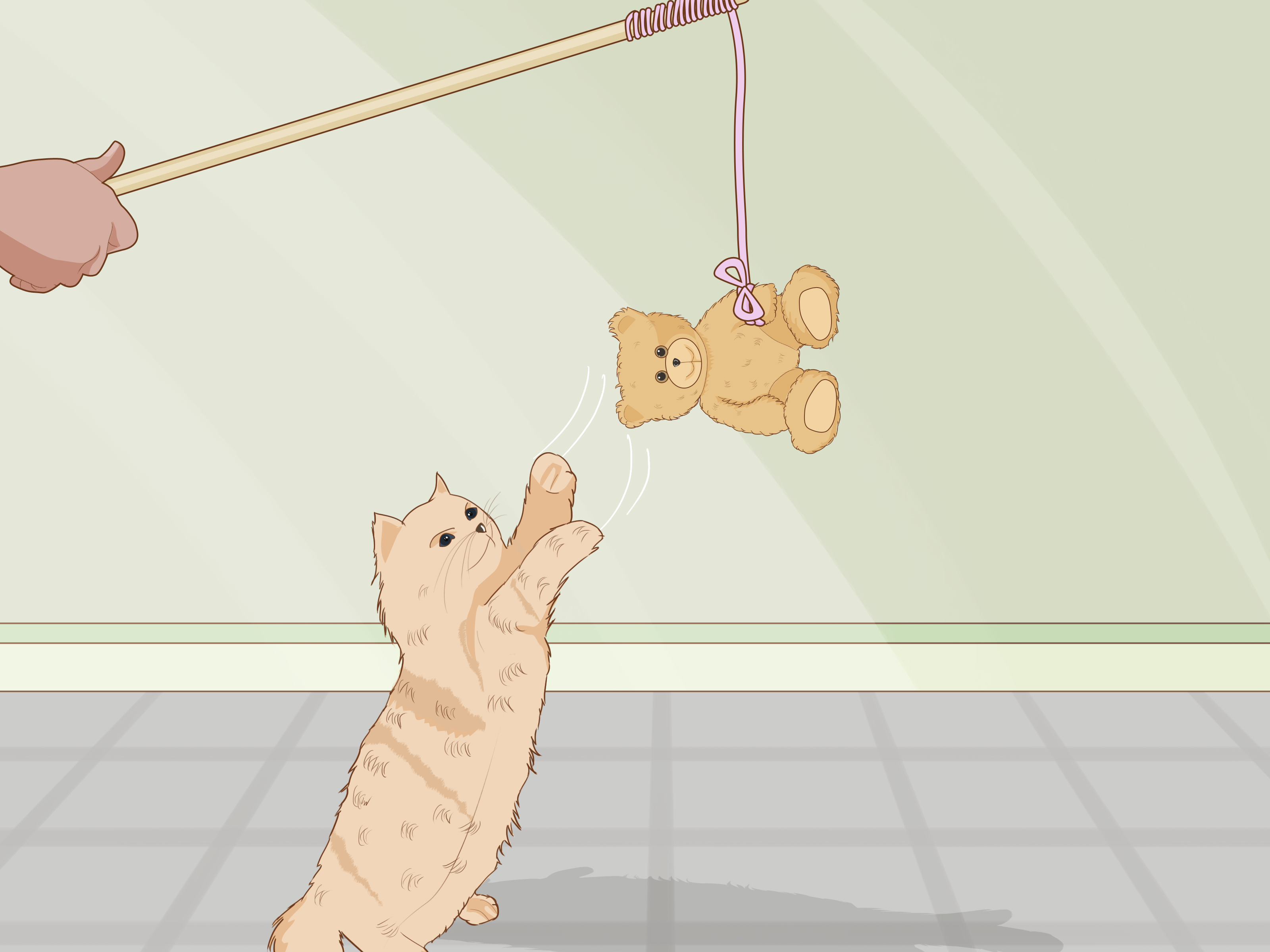 Gambar Berjudul Make Cat Toys Out Of Common Household - Make A Stick Puppet Kotten - HD Wallpaper 