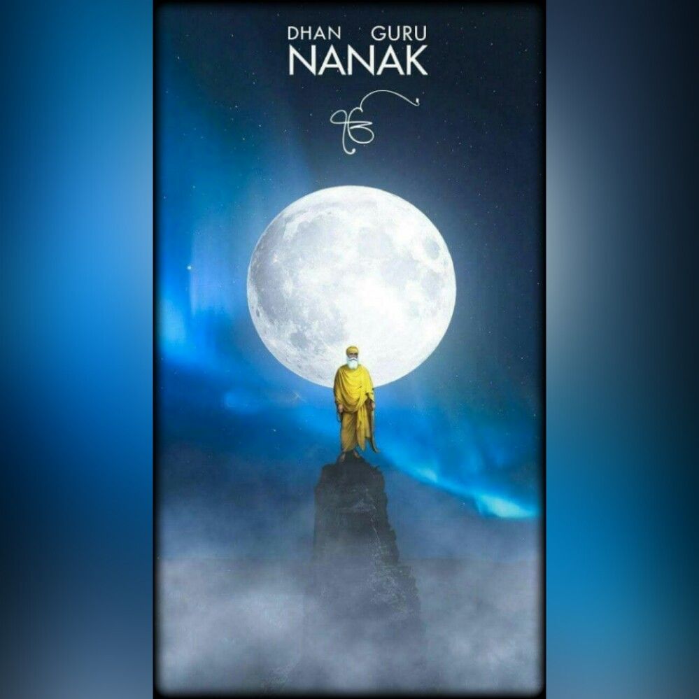 Waheguru Ji - Guru Nanak Dev Ji In Moon - HD Wallpaper 