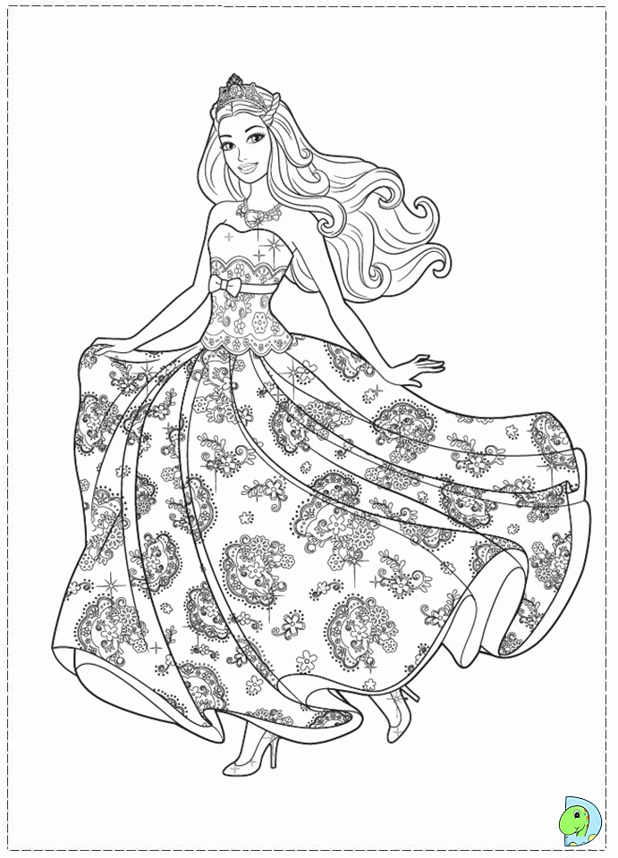 Barbie- The Princess And The Popstar Coloring Page - Princess Barbie Doll  Drawing - 691x960 Wallpaper 