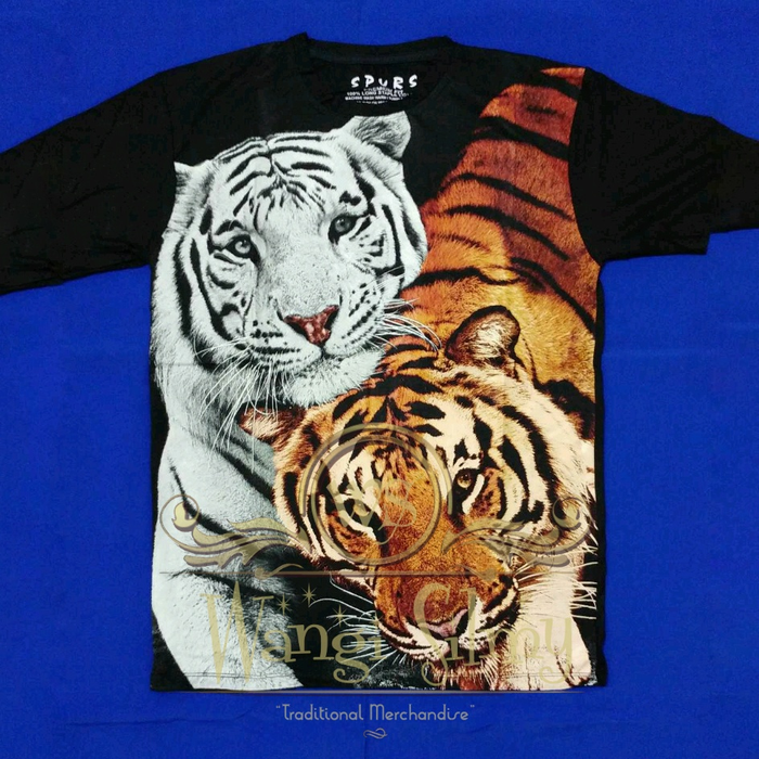 Macan Kumbang 3d - White Tiger And Bengal Tiger - HD Wallpaper 