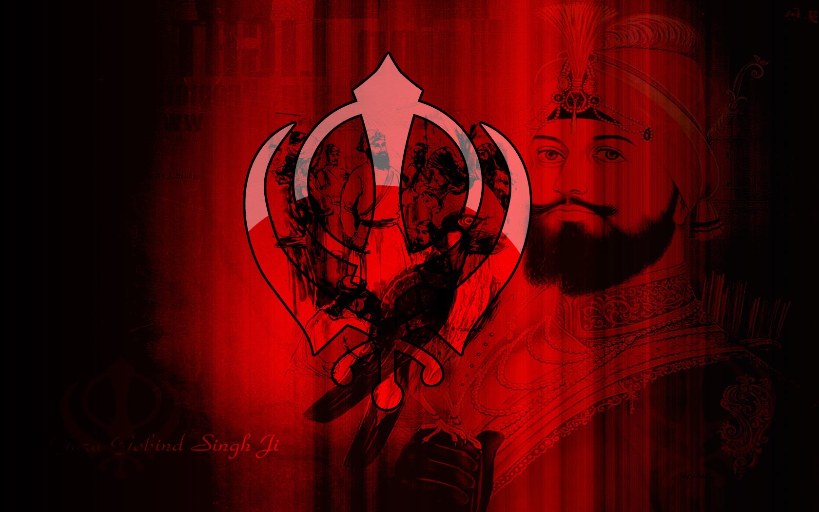 Khalsa Wallpaper - Guru Gobind Singh Ji Dark - HD Wallpaper 