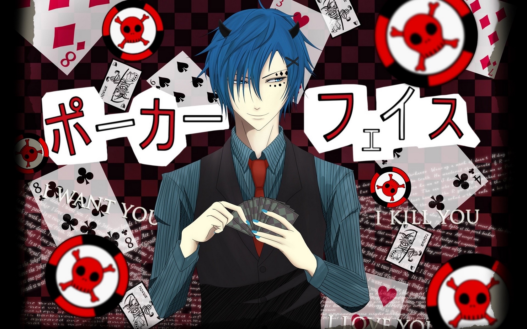 Wallpaper Boy, Card, Trick, Look, Smile - Kaito Poker Face - HD Wallpaper 