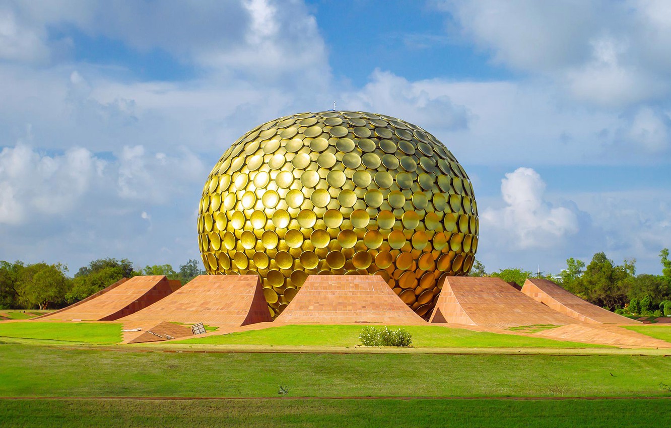 Photo Wallpaper India, Golden Temple, Auroville, Matrimandir, - Matrimandir - HD Wallpaper 