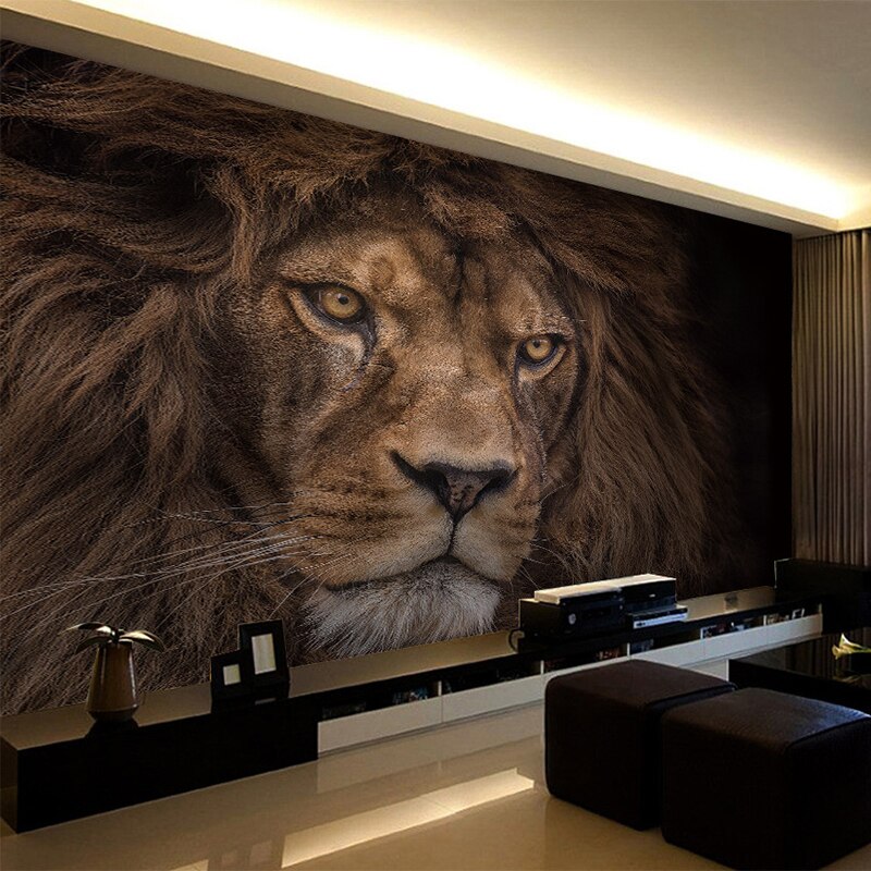 Lion Wall Mural - HD Wallpaper 