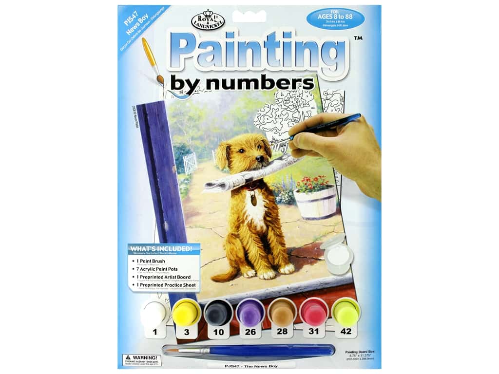 Royal Paint By Number Junior Small The News Boy - Companion Dog - HD Wallpaper 