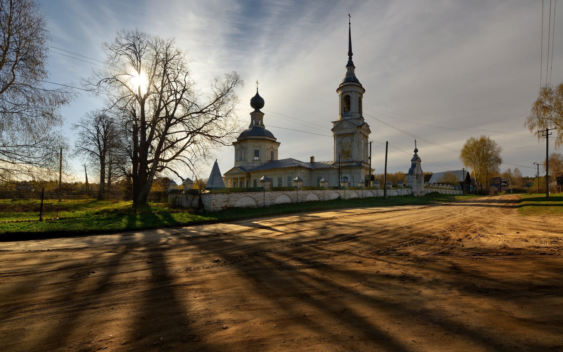 Wallpaper Kostroma, Russia, Temple, Trees, Sunset - Kostroma Russia Hd - HD Wallpaper 