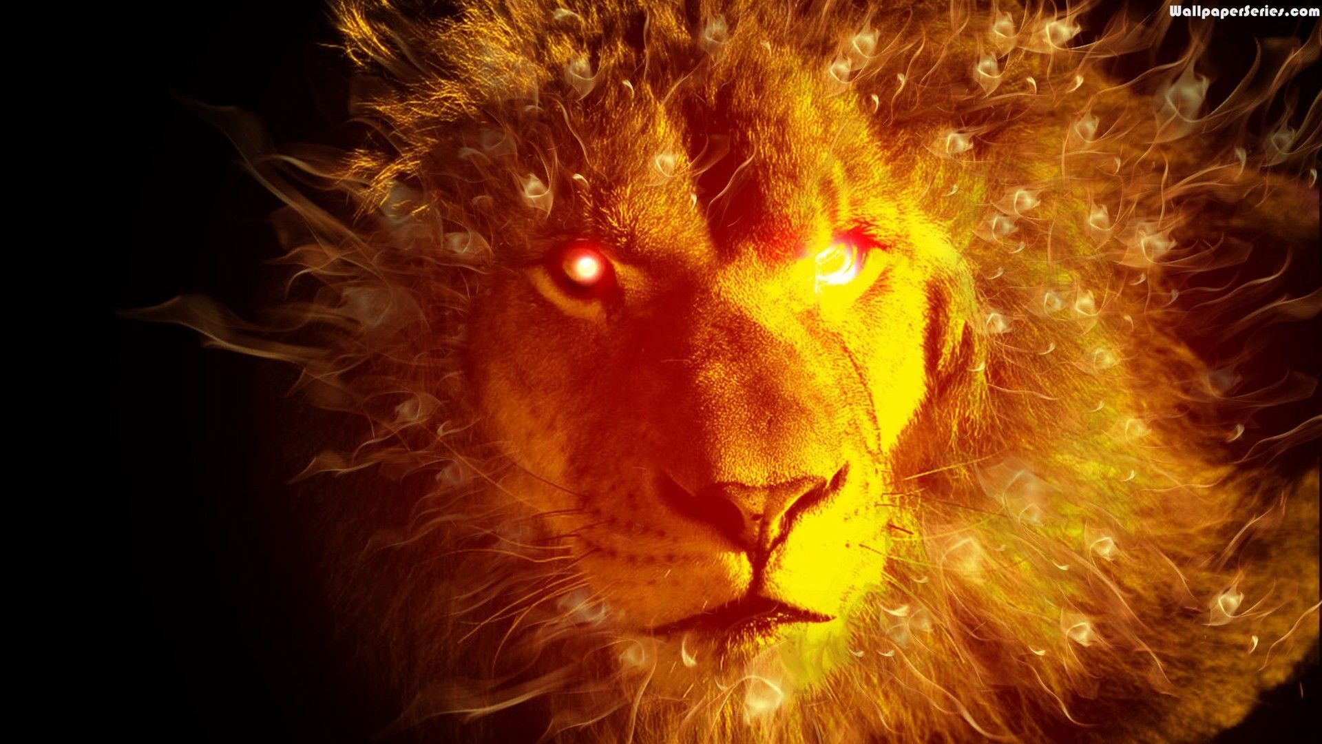 1920x1080, Fire Lion Face Wallpaper - Lion Fire Background Hd - HD Wallpaper 