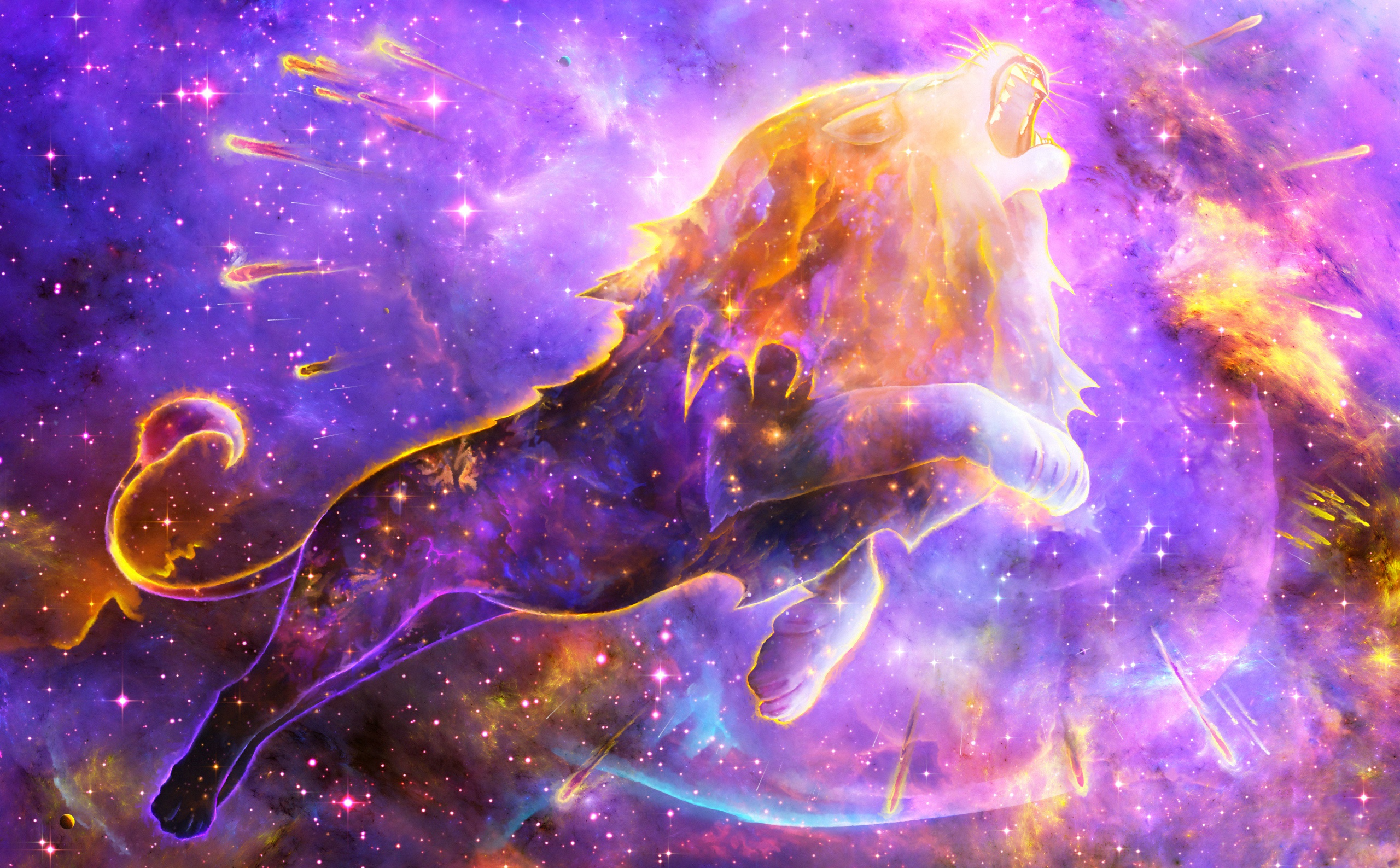 Galaxy Lion - HD Wallpaper 