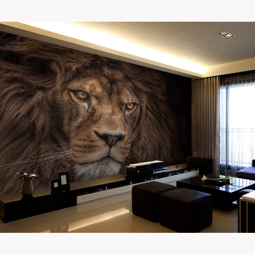 Lion Wall Mural - HD Wallpaper 
