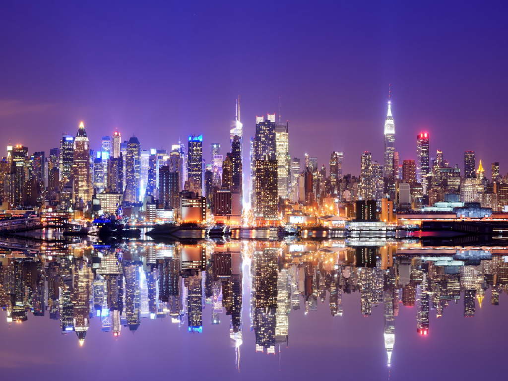 New York Background Night 1024x768 Wallpaper Teahub Io