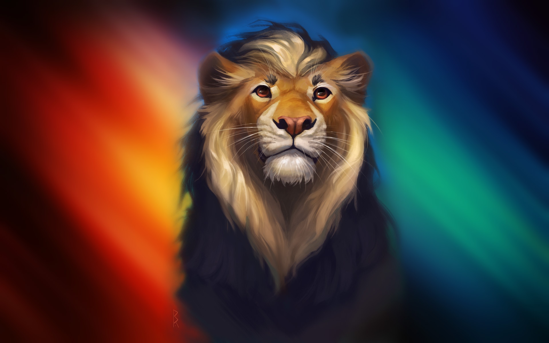 Colorful Lion Wallpaper 4k - HD Wallpaper 