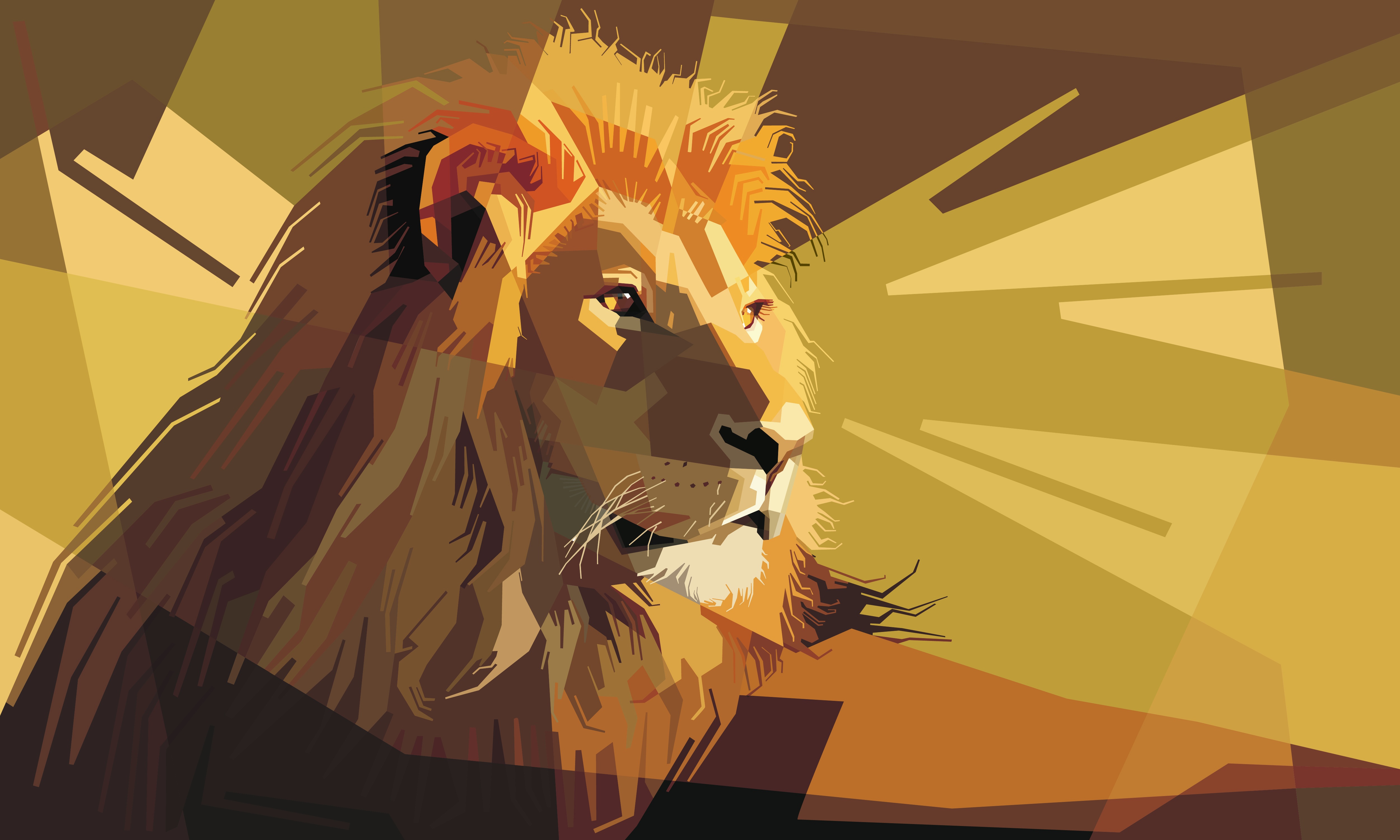 Lion Art - HD Wallpaper 