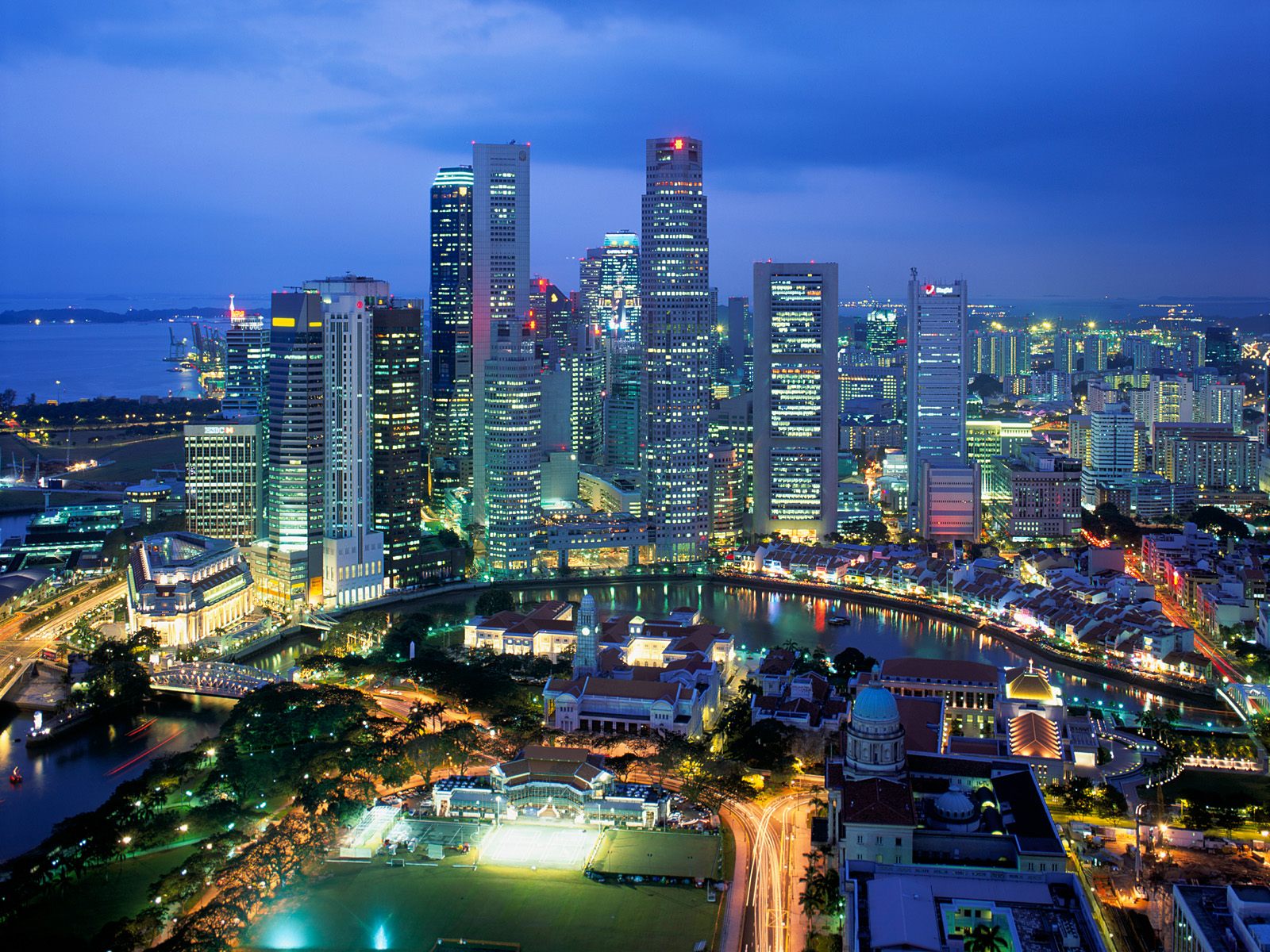 Aerial View Of Singapore - Aerial View Of Singapore City - HD Wallpaper 