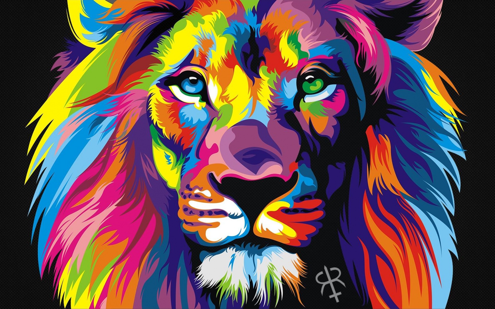 Colourful Lion - HD Wallpaper 