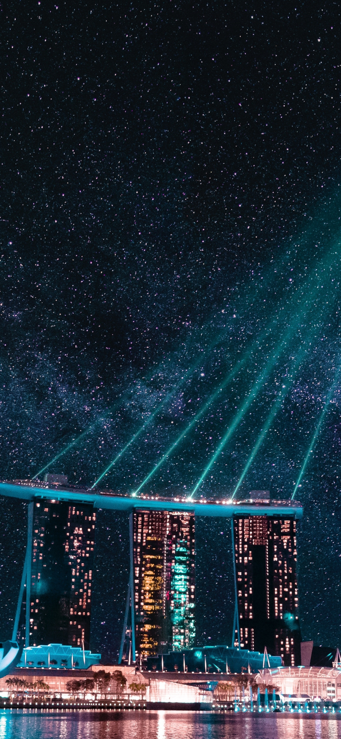 Marina Bay, Singapore, City, Night, Wallpaper - Iphone Marina Bay Sands - HD Wallpaper 