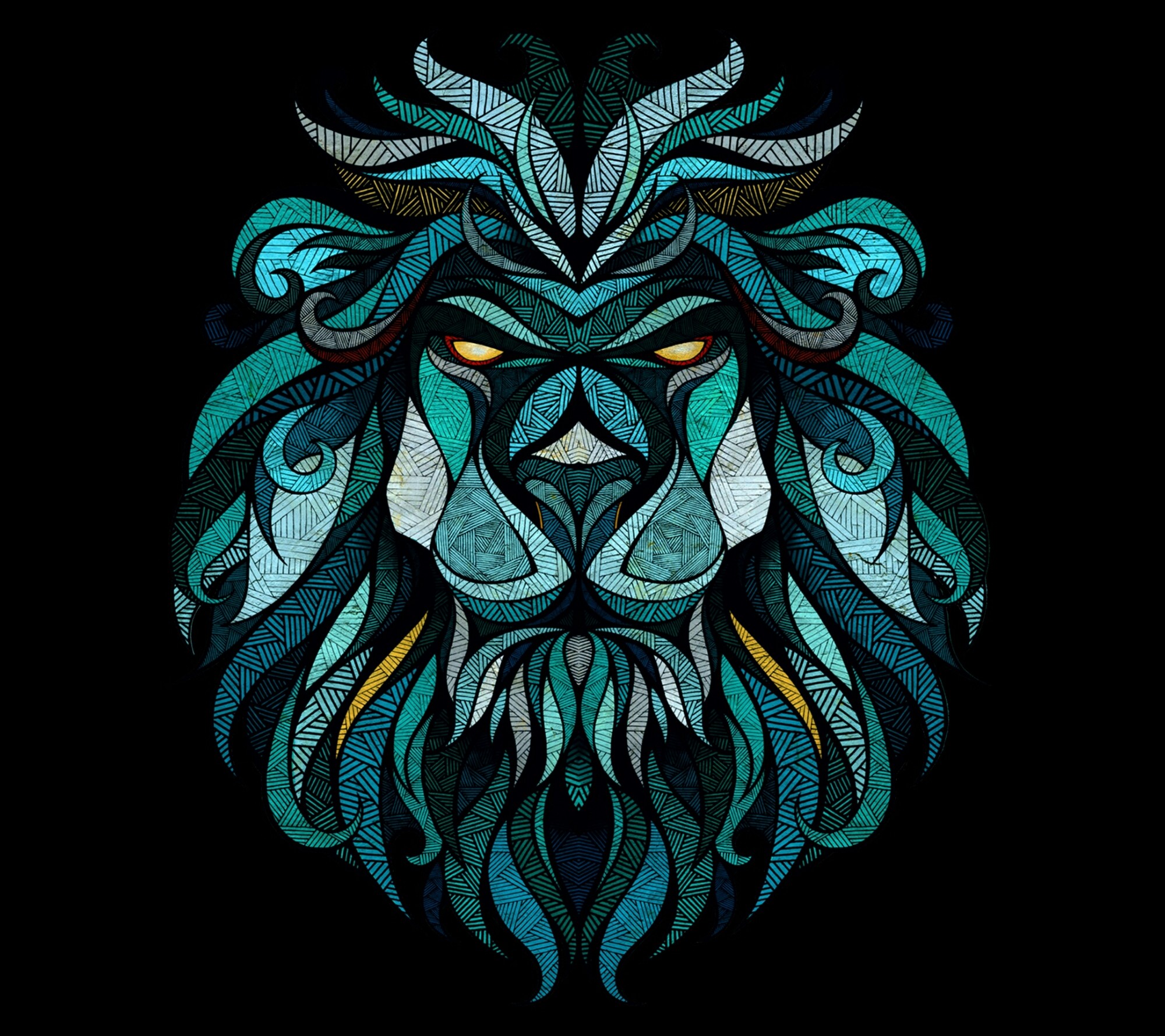 Image 
 Data Src Download Free Rainbow Lion Wallpaper - Geometric Lion - HD Wallpaper 