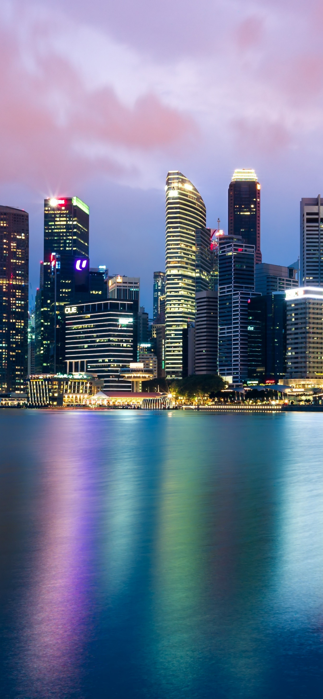Singapore, Cityscape, Skyline, Reflections, Night, - Romain Guy City - HD Wallpaper 