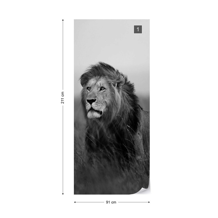 Black And White Lion Wallpaper Mural - Almost There Running Funny - HD Wallpaper 