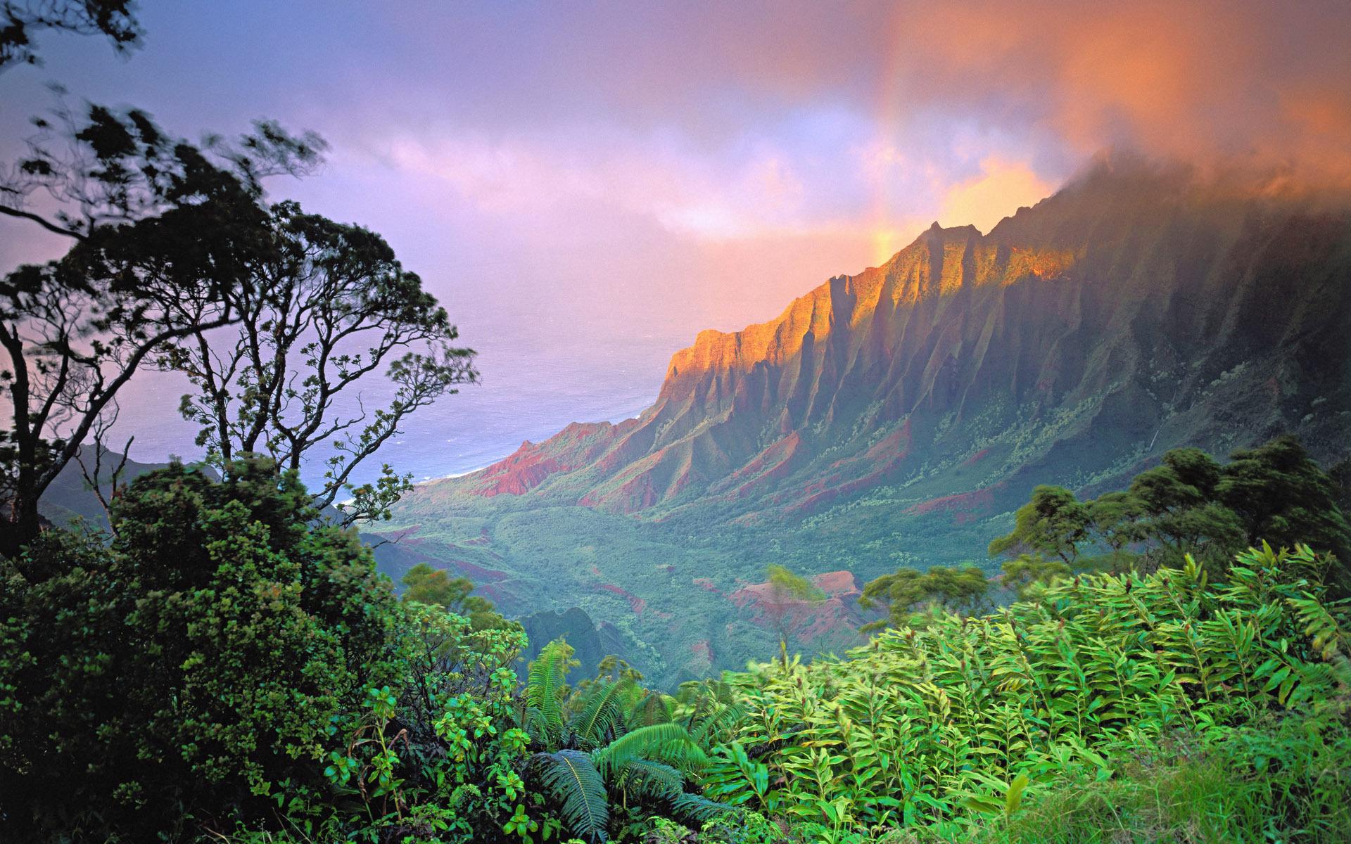 Hd Sunrise On The Mountain Peaks Wallpaper - 4k Wallpaper Hawaii - HD Wallpaper 