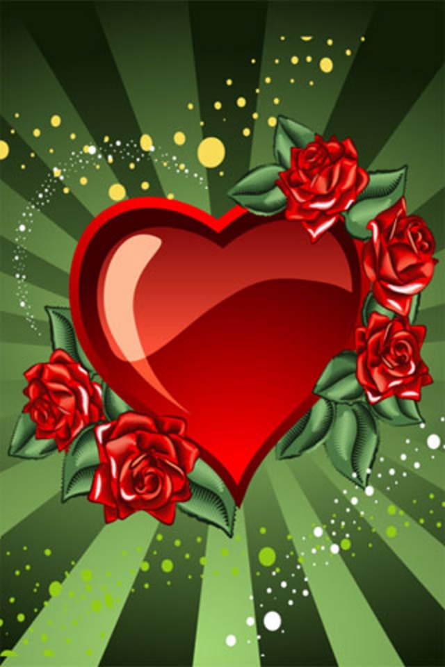Heart And Rose Wallpaper - Rose Dil Image Hd - 640x960 Wallpaper 