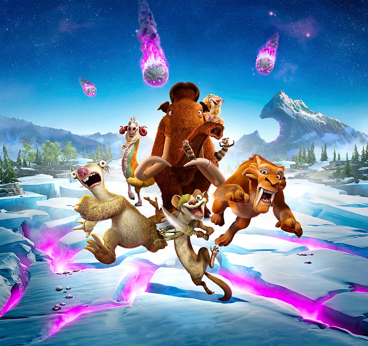 Brook, Sid, Buck, Manny, Diego, Ice Age Collision Course, - Ice Age Sid And Brooke - HD Wallpaper 
