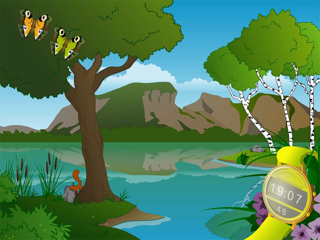 Tree Near A River Animation - HD Wallpaper 