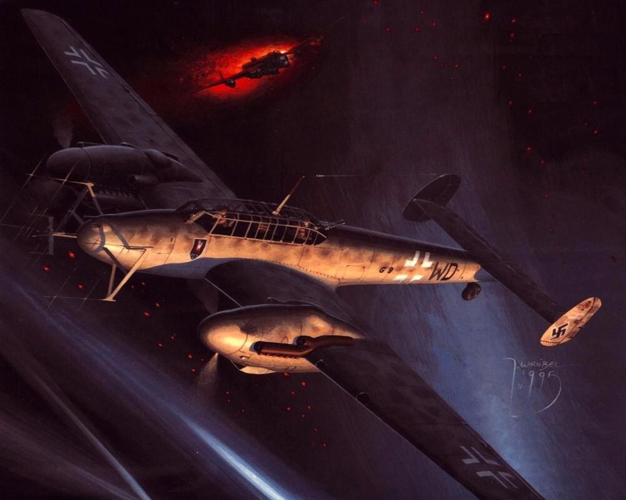 Bf 110 G4 Paintings - HD Wallpaper 