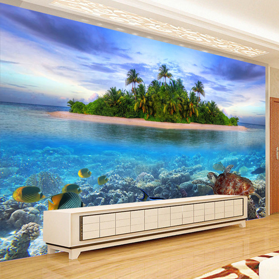 Tropical Island Wallpaper Fish - HD Wallpaper 
