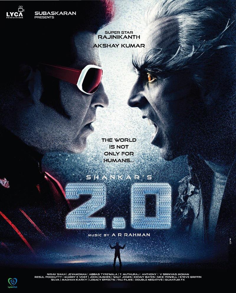 0, Rajinikanth, Akshay Kumar, Amy Jackson, Robot, Shankar, - Movie Robot 2.0 Poster - HD Wallpaper 
