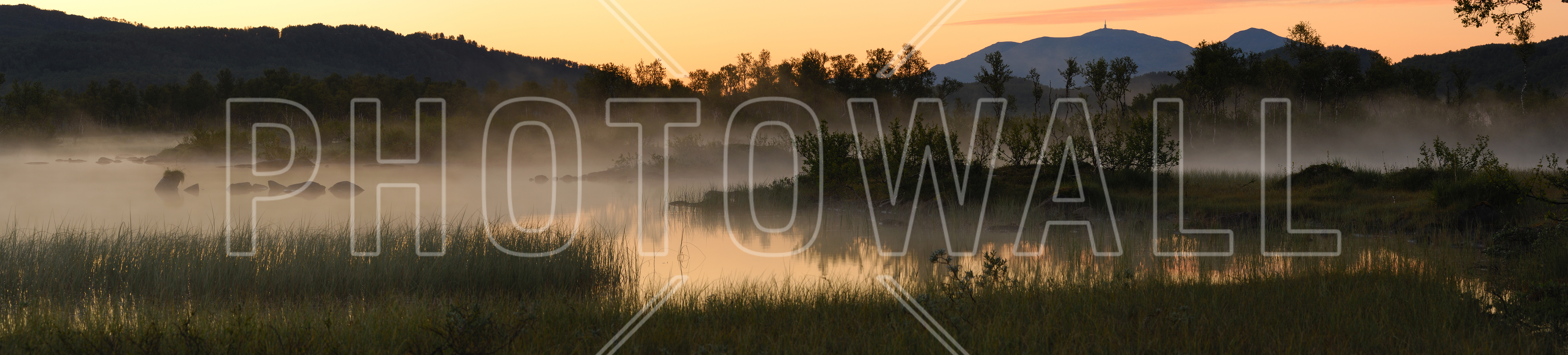 Evening Fog Over Lake, Senja Norway - Grass - HD Wallpaper 