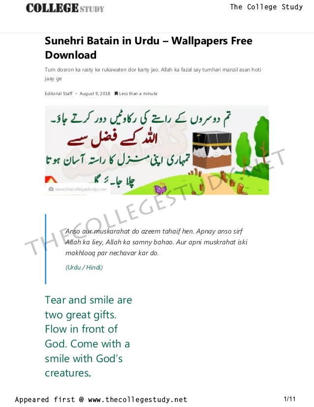 College Quotes In Urdu - HD Wallpaper 