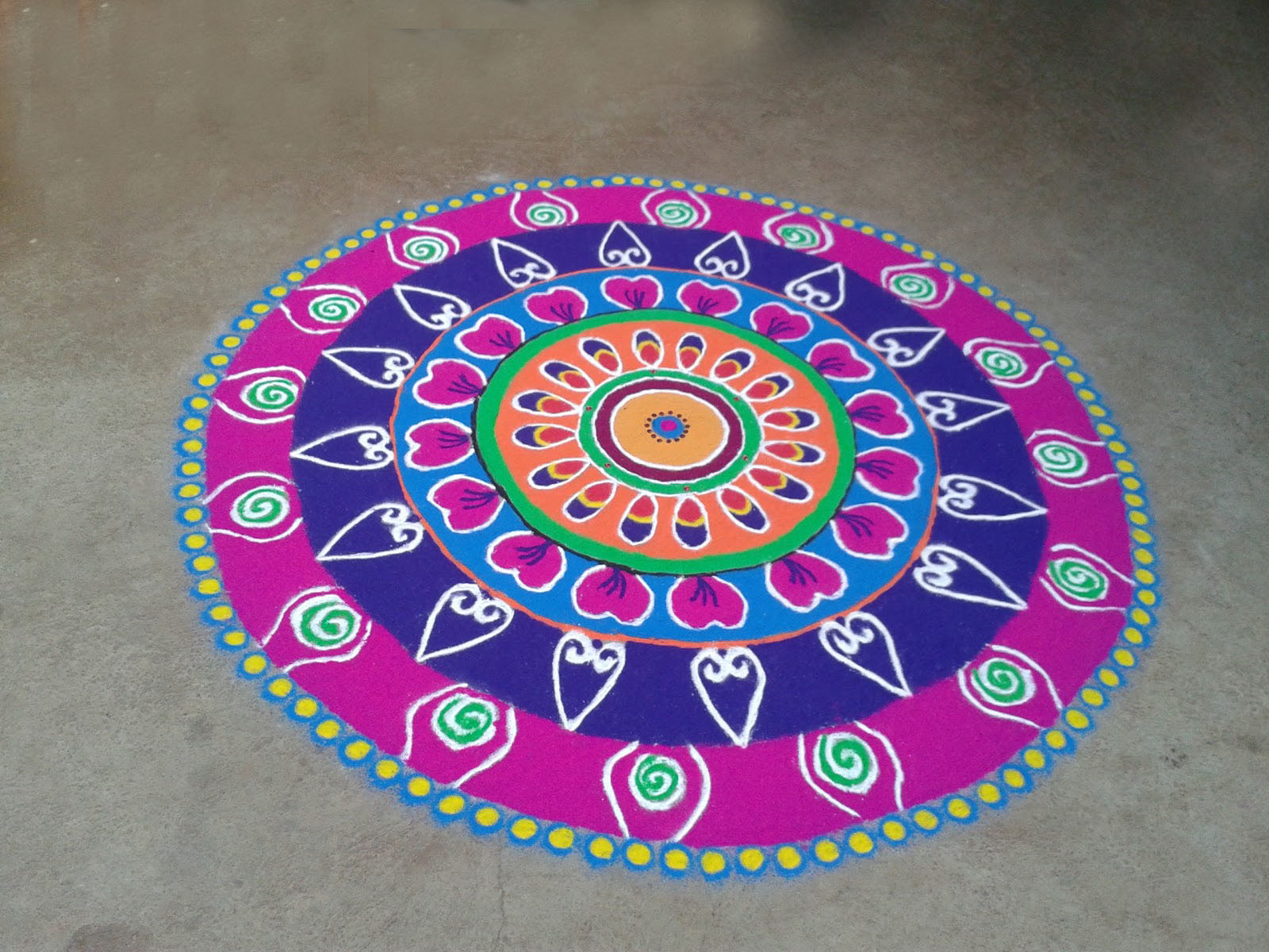 Rangoli Designs For Diwali - Easy Rangoli For School Competition - HD Wallpaper 