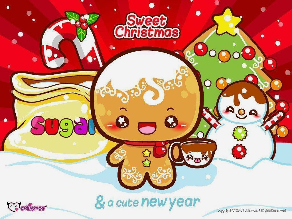 Cute Christmas Desktop Backgrounds Wallpaper Cave - Cute Christmas Gingerbread Man - HD Wallpaper 