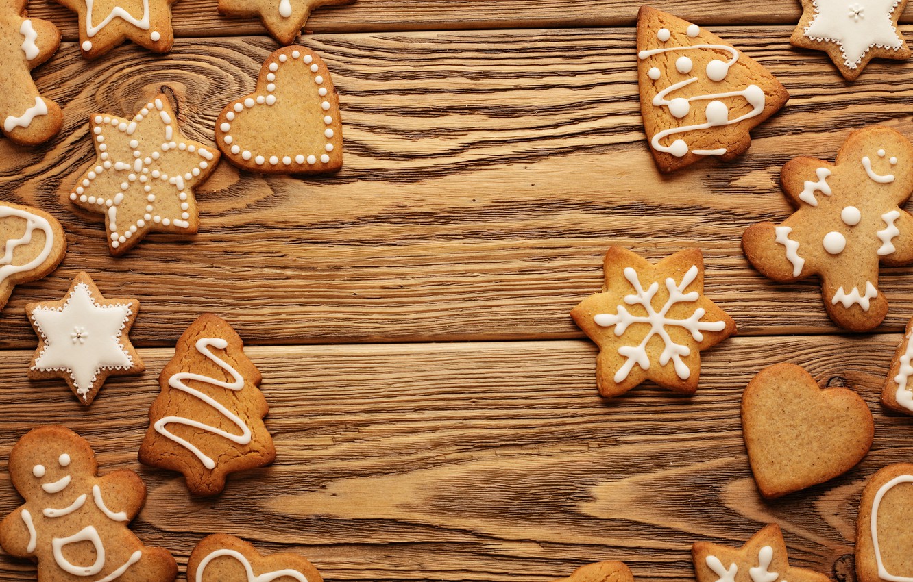 Photo Wallpaper New Year, Cookies, Christmas, Christmas, - Christmas Baking Background - HD Wallpaper 