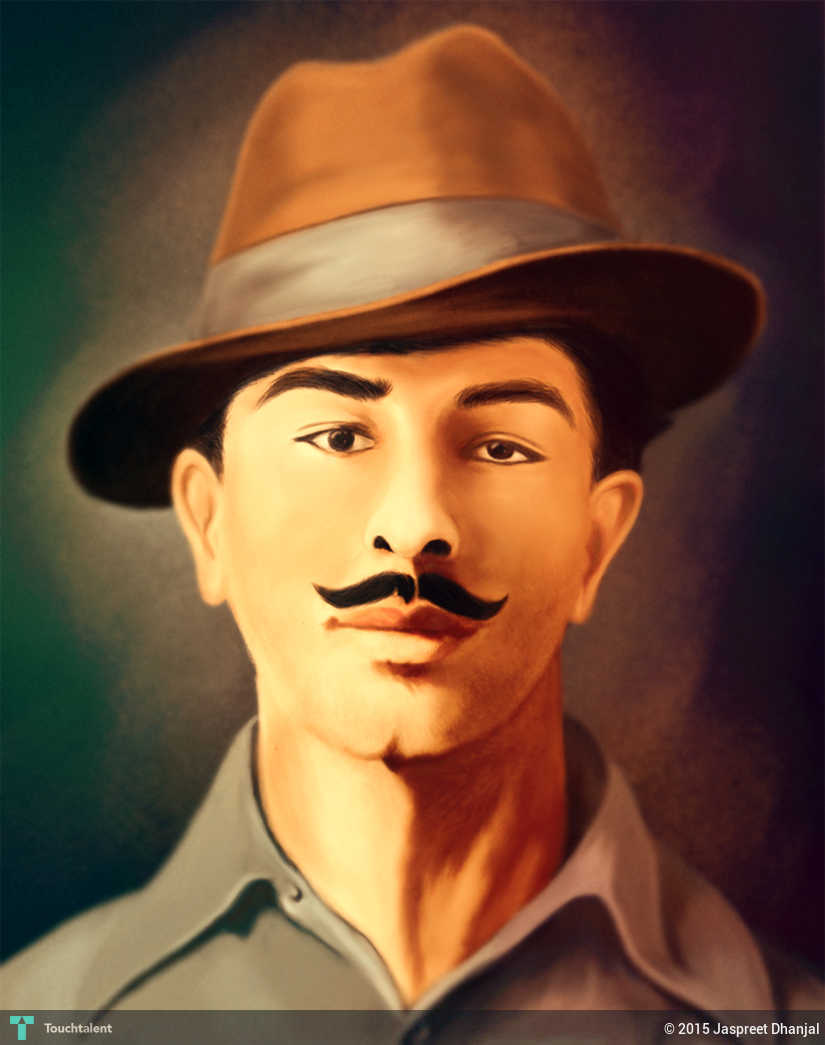 Bhagat Singh Photos Wallpapers - Painting Of Bhagat Singh - HD Wallpaper 