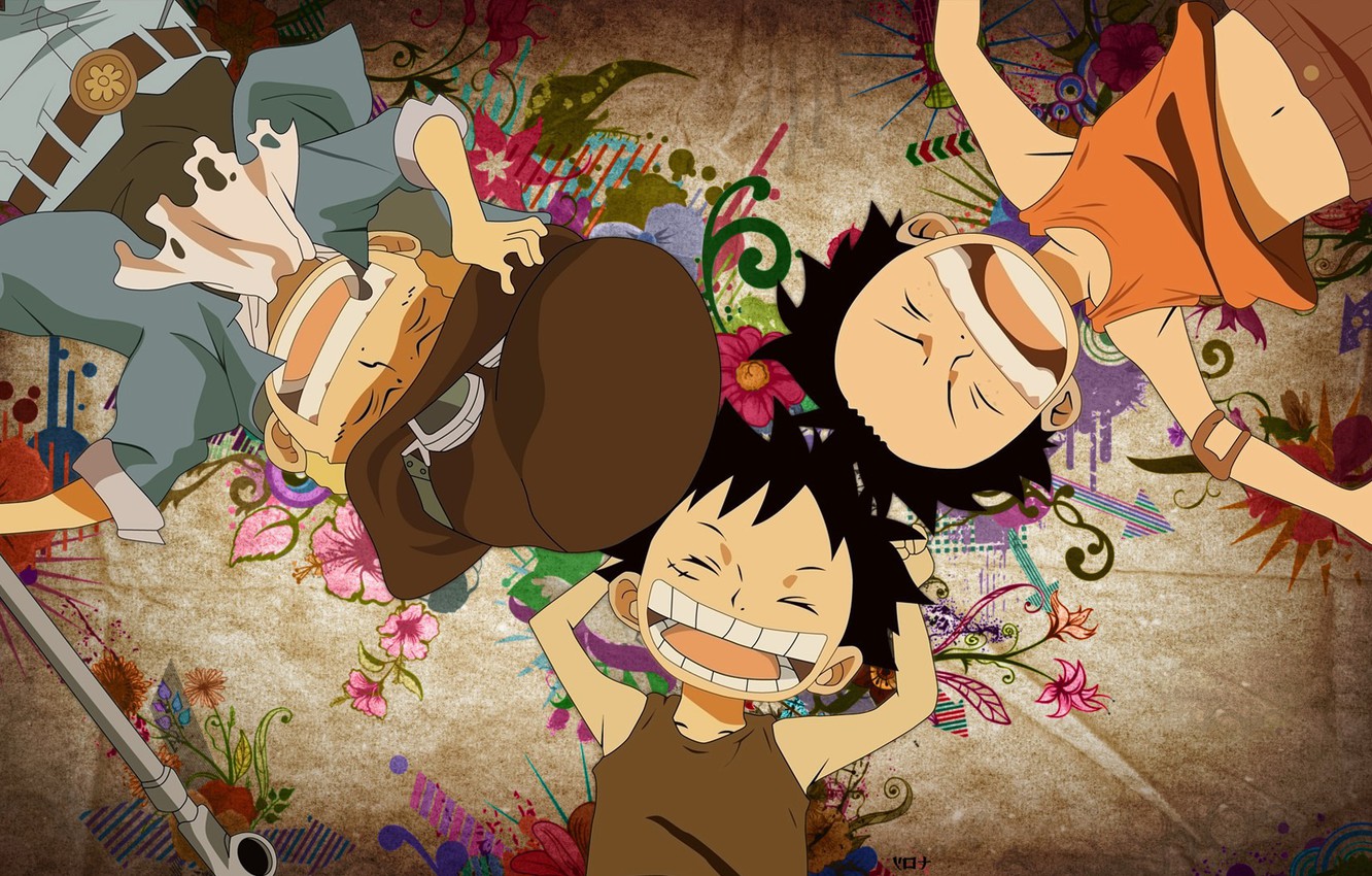 Photo Wallpaper Anime, Luffy, Vanpis, Ace, Clogs - One Piece Hình Nền Máy Tính - HD Wallpaper 