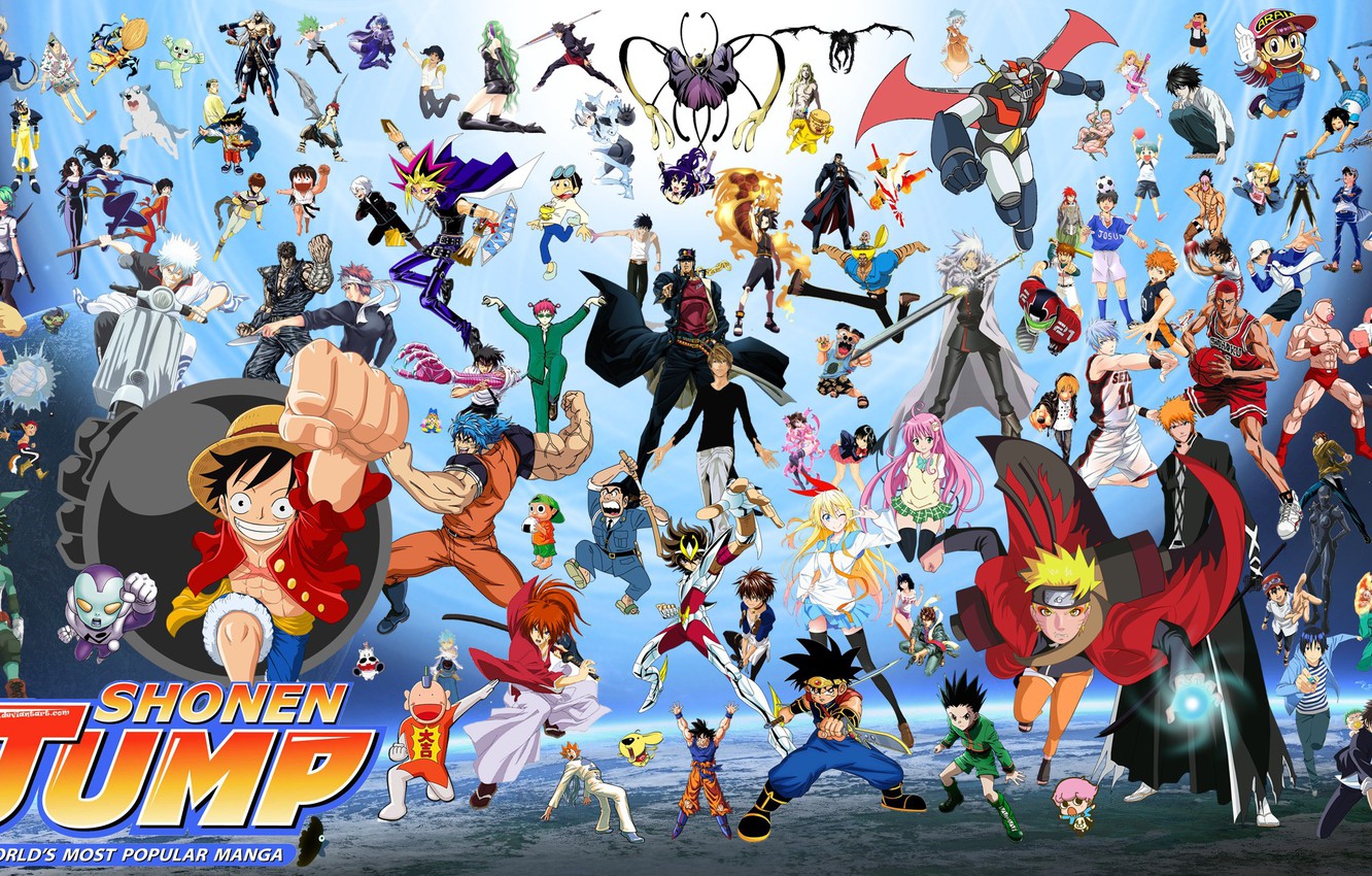 Photo Wallpaper Game, Bleach, Naruto, One Piece, Anime, - Shonen Jump All Characters - HD Wallpaper 