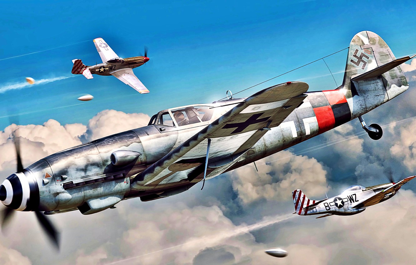 Photo Wallpaper P 51d, Bf - Eduard Bf 109 1 48 - HD Wallpaper 