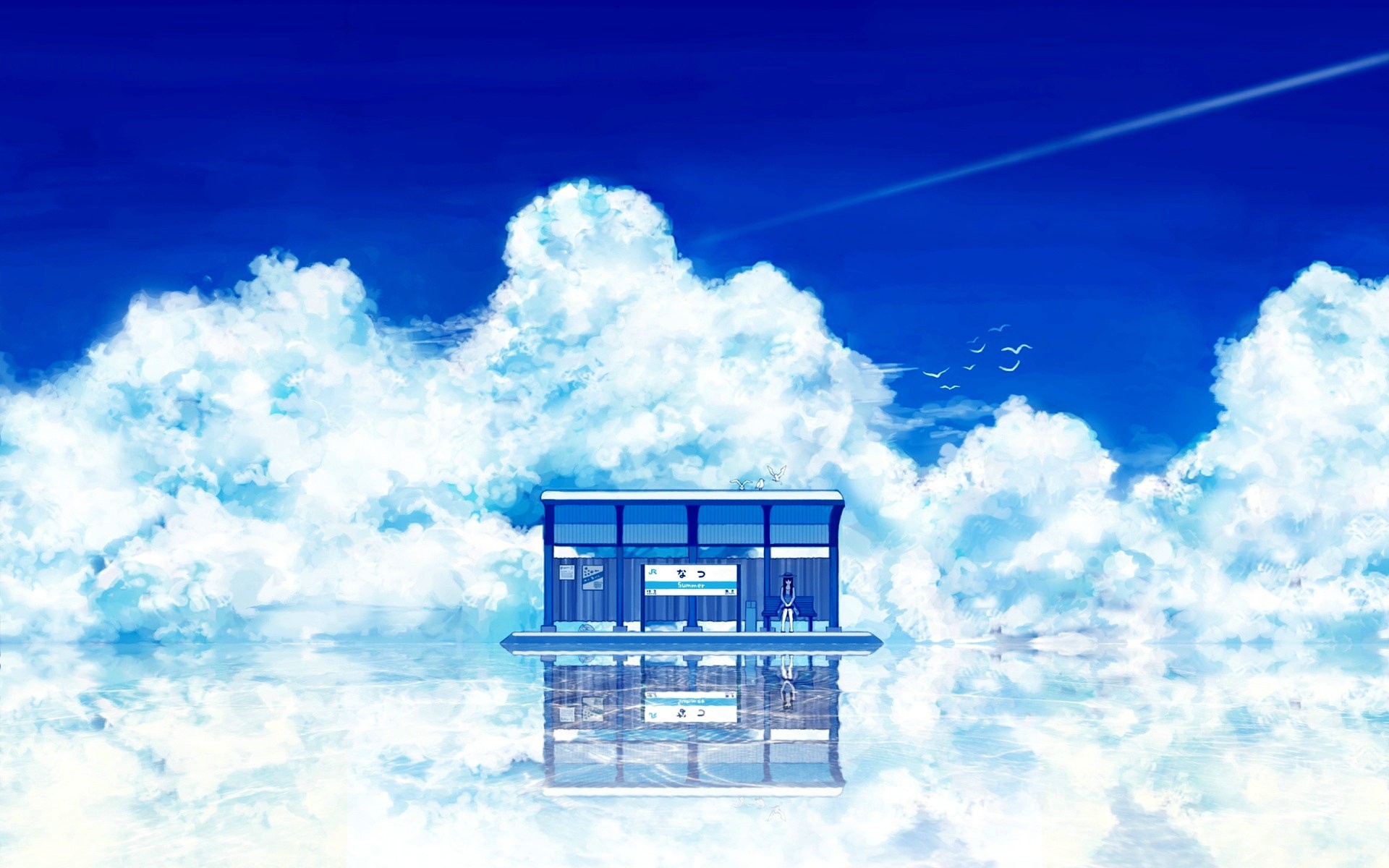 Anime Wallpaper Bus Stop - HD Wallpaper 