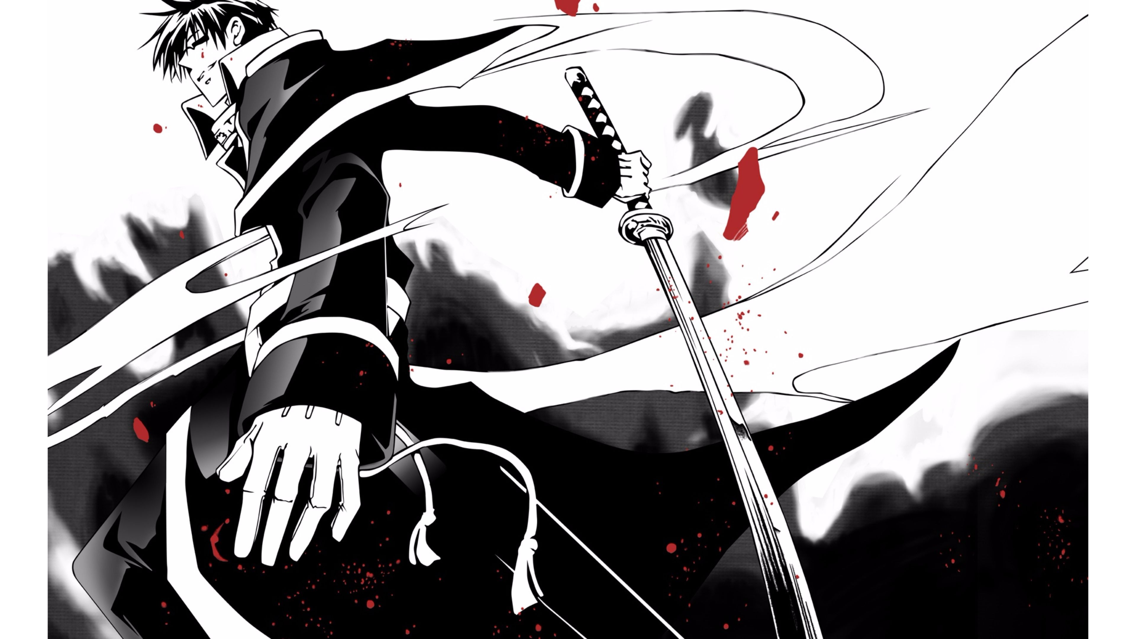Swordsman Anime Wallpaper - Black And White Anime Wallpaper Hd - HD Wallpaper 